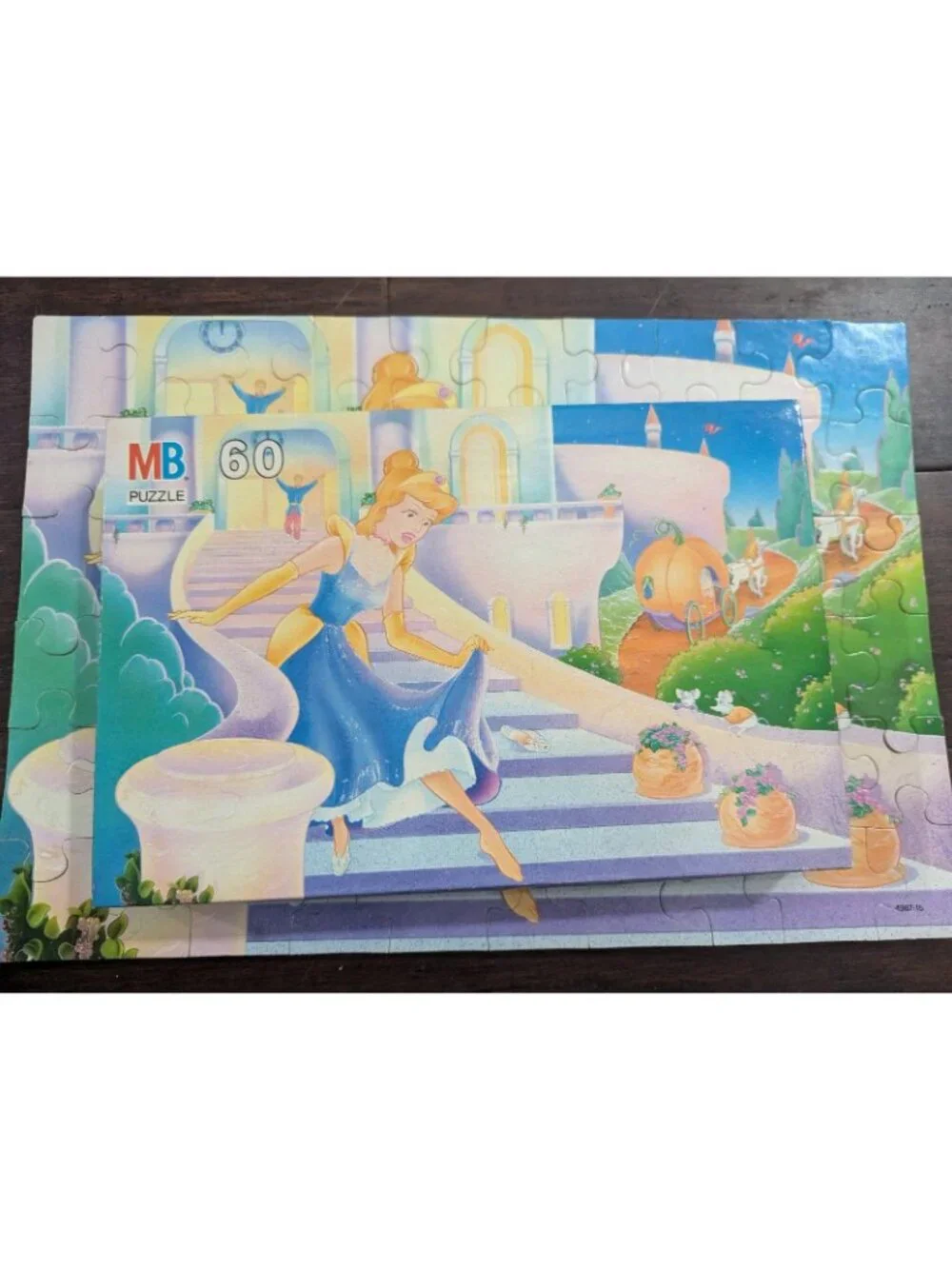 Lot of 4 Vintage Girls Jigsaw Puzzles Complete MB Belle Princess Little Mermaid